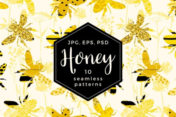 10 Honey Seamless Patterns for Bold Branding