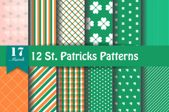 12 St Patrick Theme Geometric Patterns: Versatile Design Assets for Modern Creative Projects