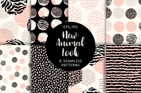 8 Abstract Geometric Animal Patterns: A Versatile Set for Creatives and Small Business Owners