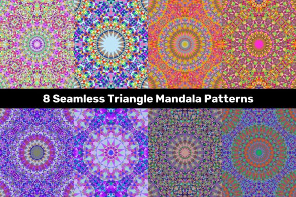 8 Seamless Triangle Mandala Patterns