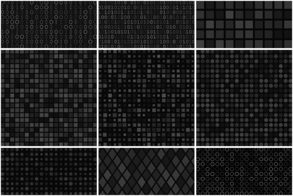 Abstract Seamless Patterns in Black for Creative Projects