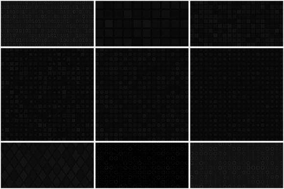 Abstract Seamless Patterns in Dark Black: A Versatile Design Resource