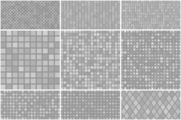 Abstract Seamless Patterns in Gray for Design