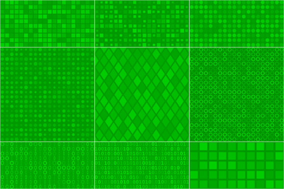 Abstract Seamless Patterns in Green: A Versatile Design Pack