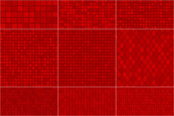 Abstract Seamless Patterns in Red Colors