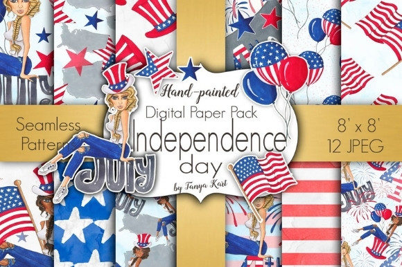 Independence Day Patterns: Hand-Painted Designs for Summer Creative Projects