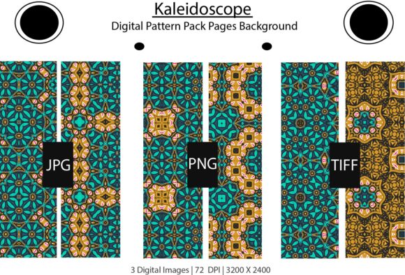 Kaleidoscope Digital Paper Patterns Pack