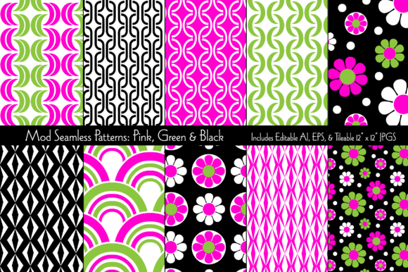 Mod Seamless Patterns Pink Green Black: A Practical Resource for Creatives and Small Business Owners