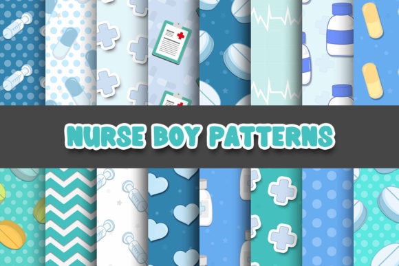 Nurse Boy Digital Papers: Creative Patterns