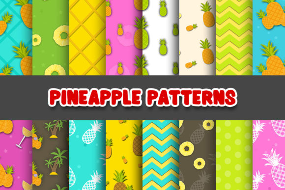Pineapple Digital Paper Patterns: 16 Tropical Backgrounds for Creative Projects