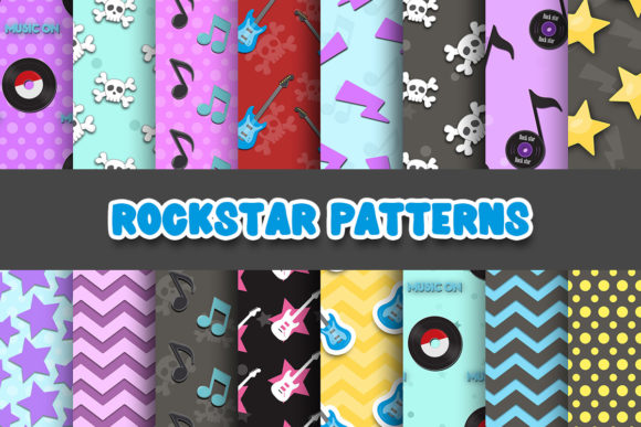 Rockstar Digital Papers Patterns for Creative Projects