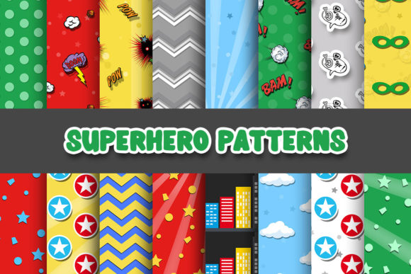 Superhero Digital Papers Patterns: Bold Graphics for Creative Projects